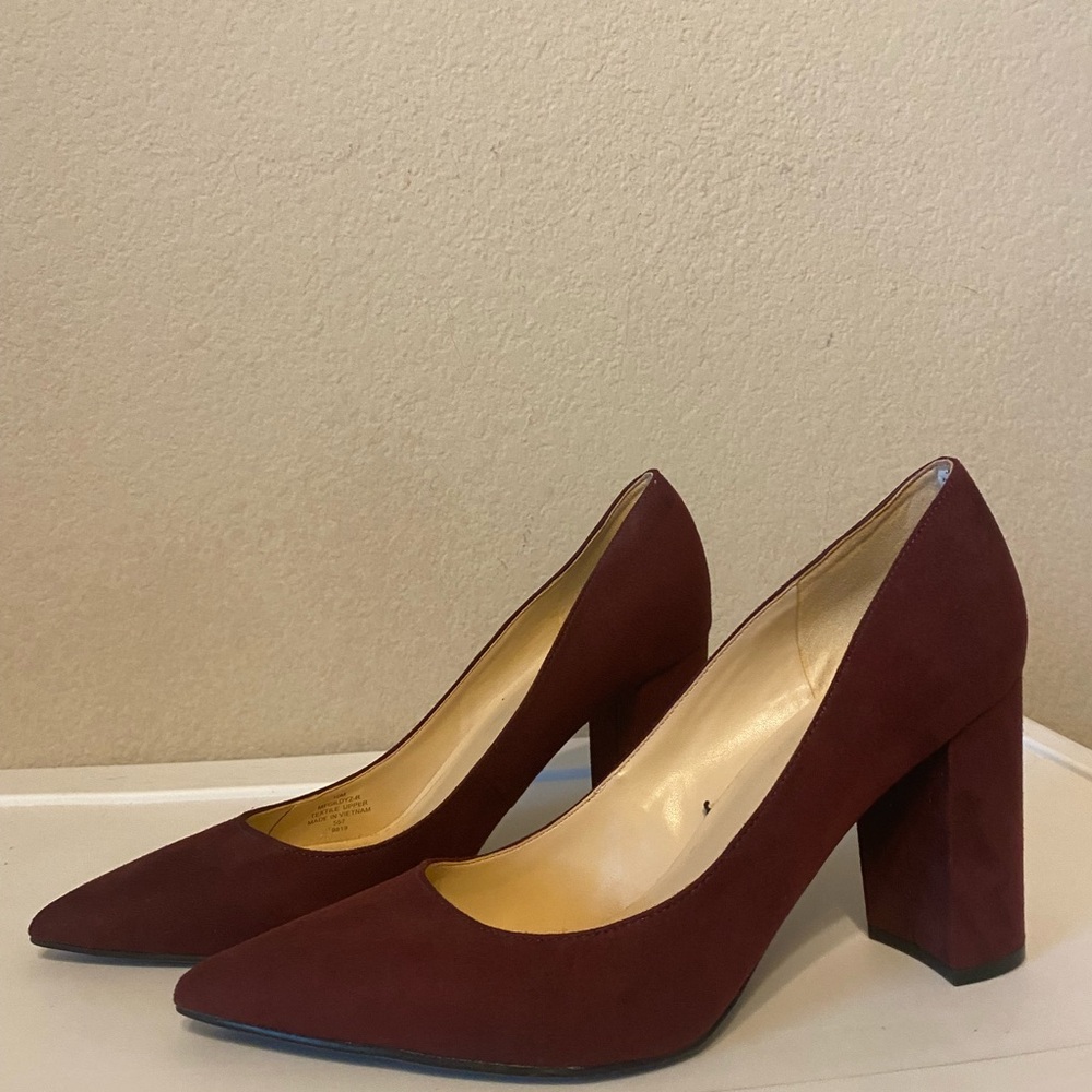 Marc Fisher Burgundy Suede Heels
